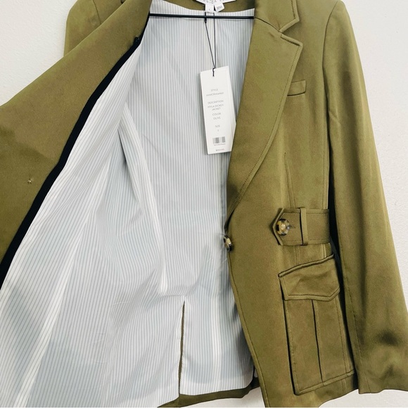 NEW VERONICA BEARD Myla Dickey Blazer Suit Olive Size 2 - Picture 6 of 16